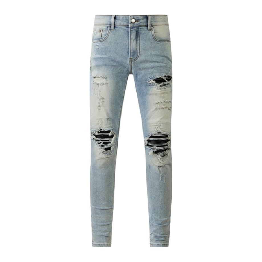 Xingx Patchwork Ripped Jeans 3