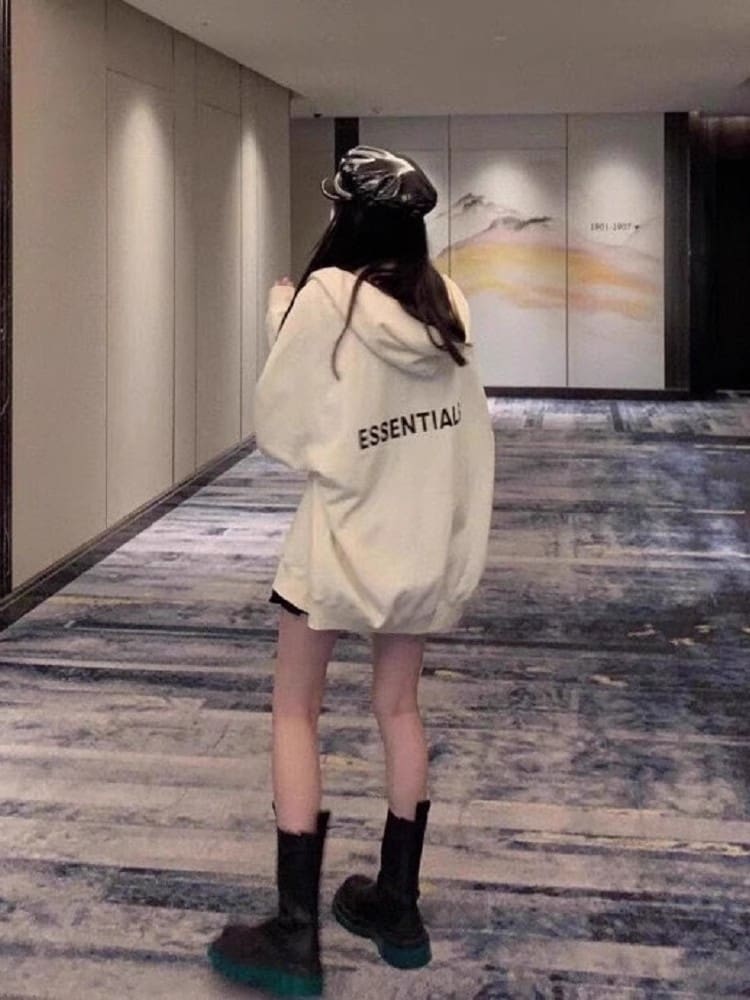 Fog Essentials Back Letter Zipper Coat