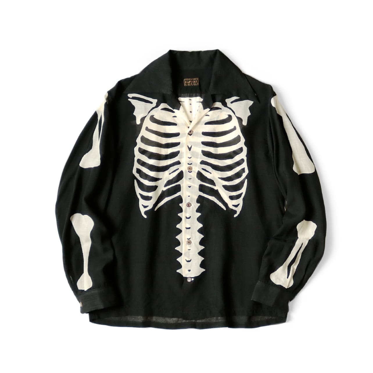 Kapital Bone Print Long Sleeve Shirt