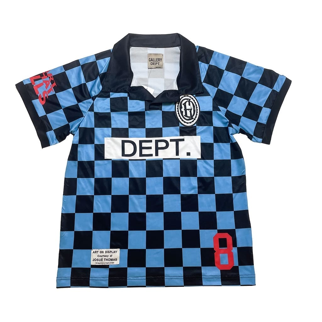 Gallery Dept Blue And Black Plaid Polo Shirt