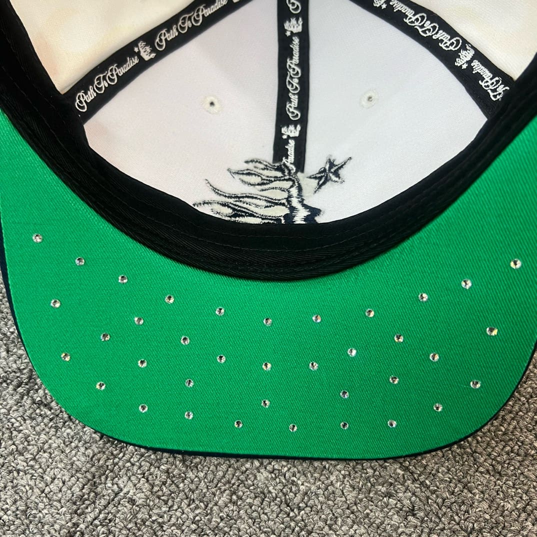 H*lst*r fitted hat with rhinestone logo