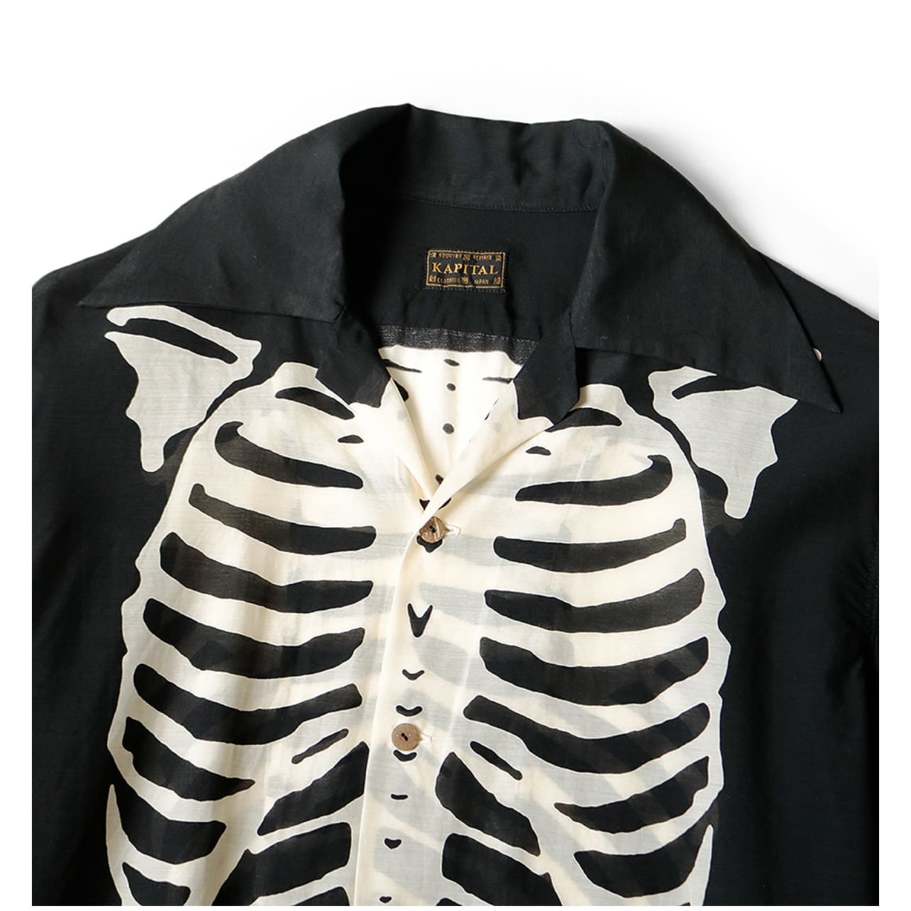 Kapital Bone Print Long Sleeve Shirt