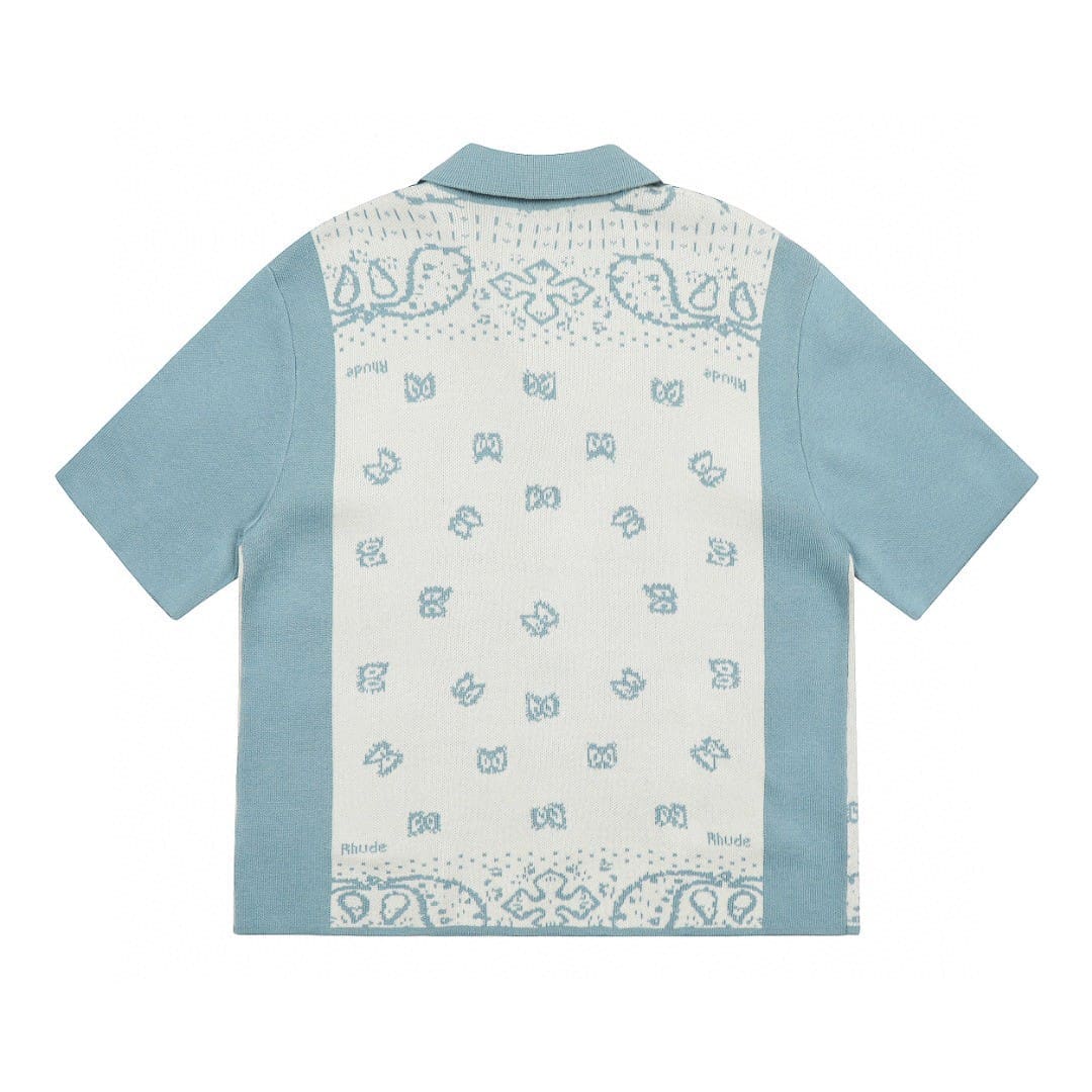 Rhude Knitted Jacquard Polo Collar Sweater