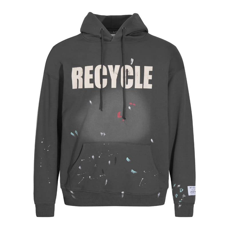 Gallery Dept Distressed Letters Logo Hand-Painted Hoodie