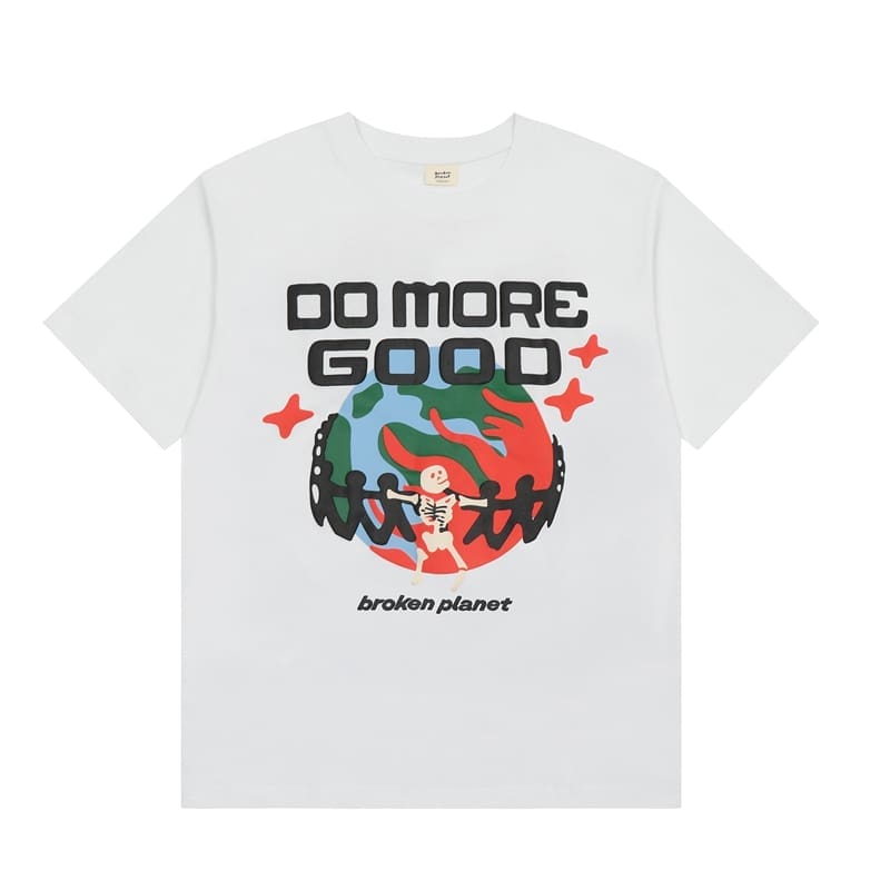 Broken Planet Puff Print Summer Cotton T-Shirt for Men and Women