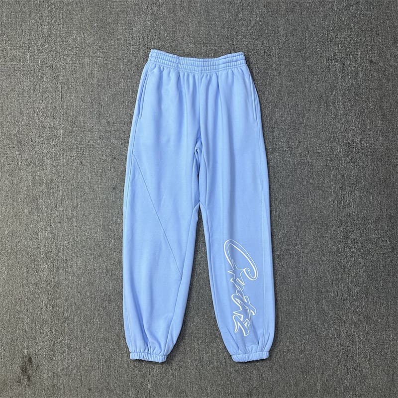 Corteiz Devil Island Letter Print Fleece-Lined Sweatshirt and Sweatpants Set for Men and Women