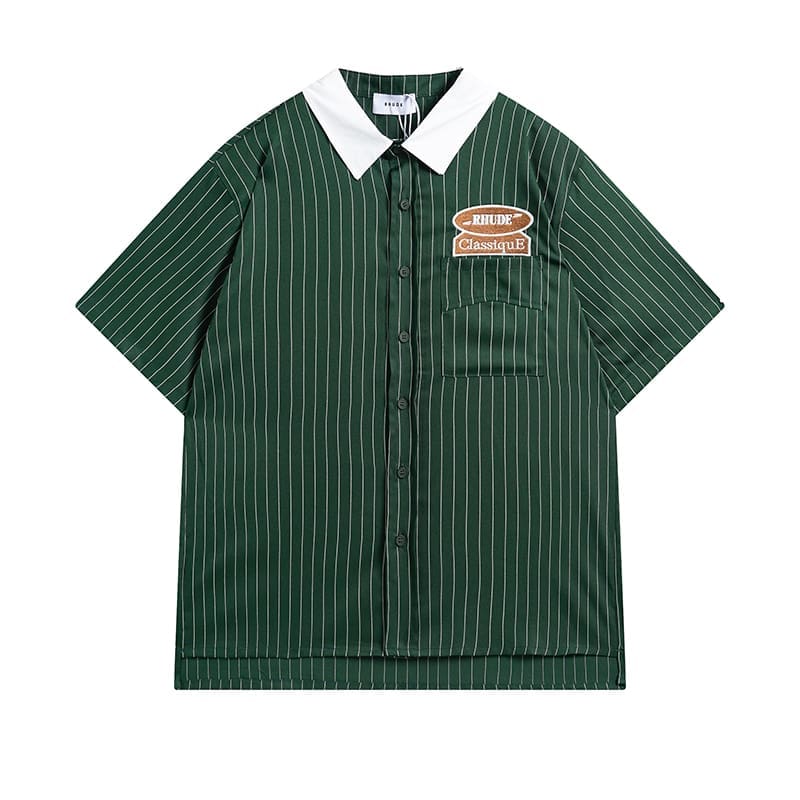 Rhude Spring Vertical Striped Lapel Shirt
