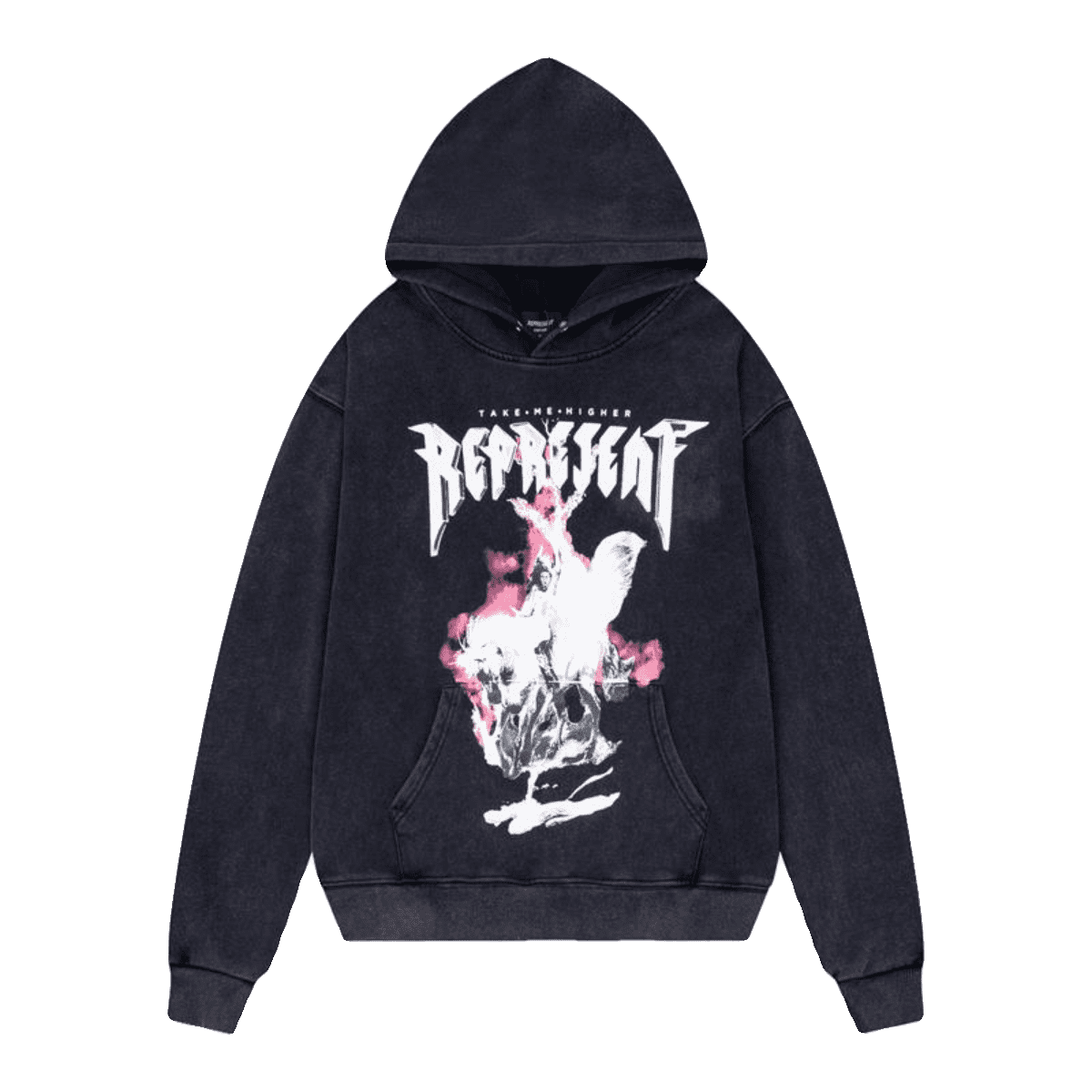 Represent Take Me Higher Washed Hoodie Heavy Sweater for Men