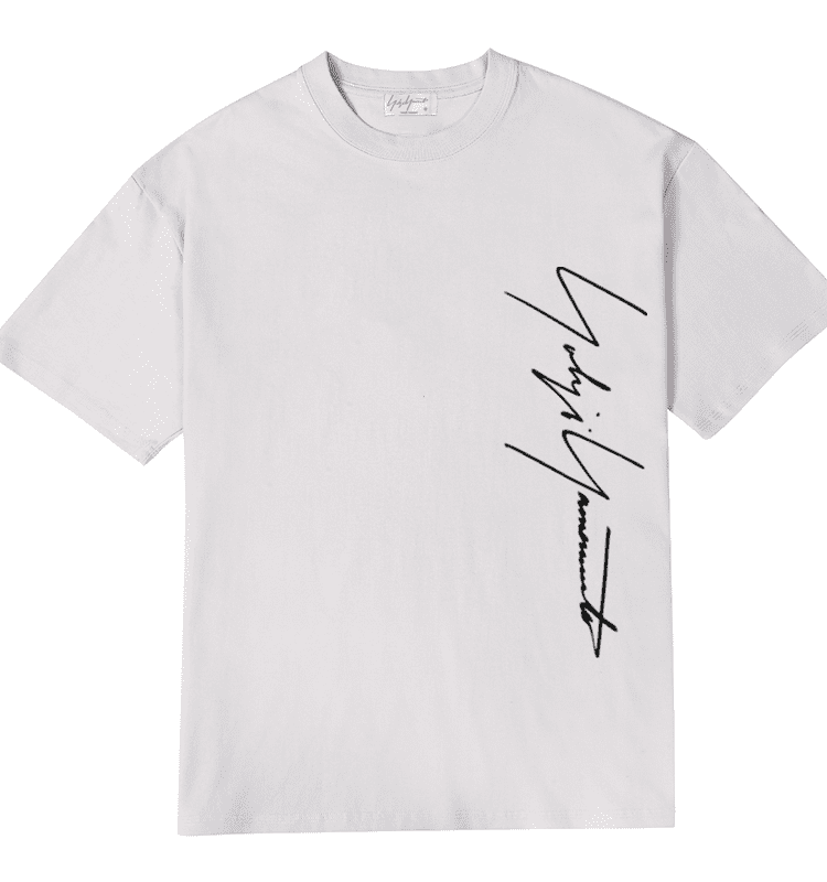 Yohji Yamamoto Vertical Signature Logo Tee
