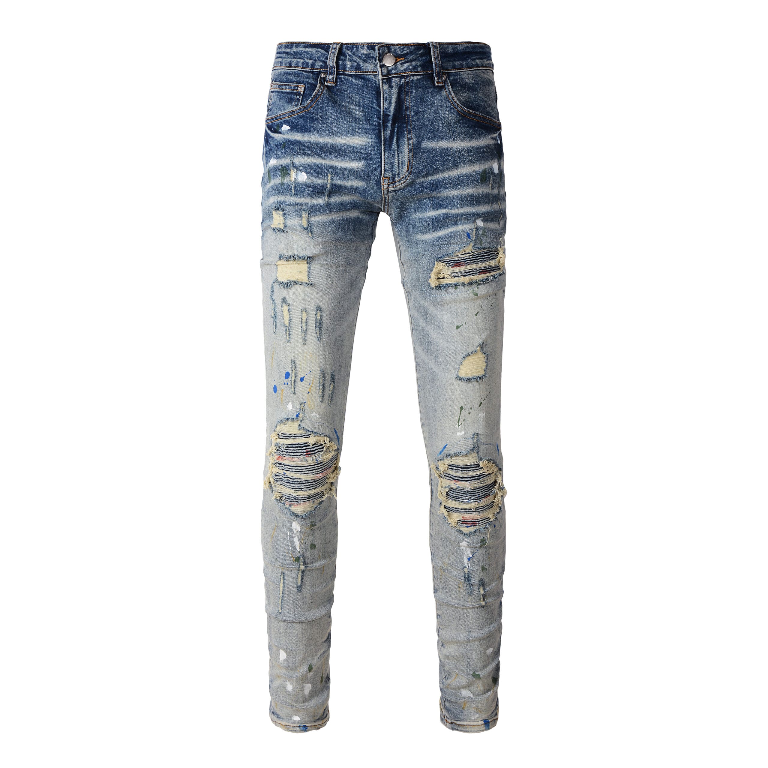 Xingx Patchwork Ripped Jeans 3