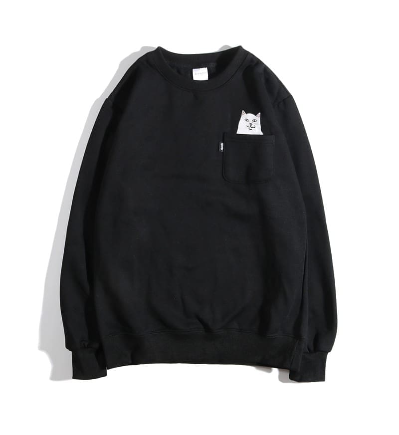 Ripndip Pocket Middle Finger Cat Pullover