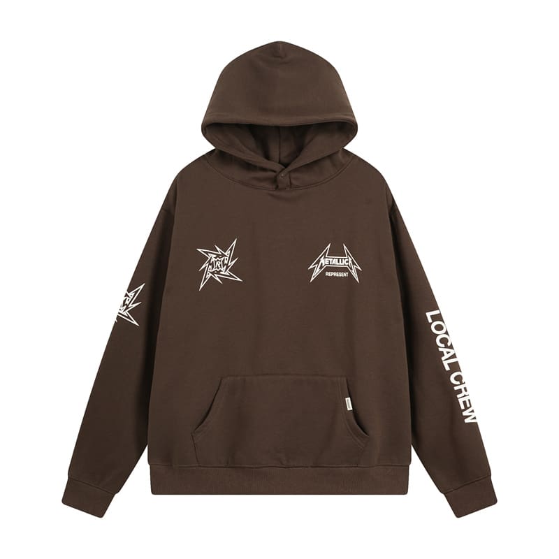 Represent Metal Band Letter Print Hoodie and Fleece Trousers Set