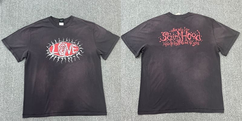 Saint Michael Distressed Retro Washed Vintage T-Shirt Fashion Collection