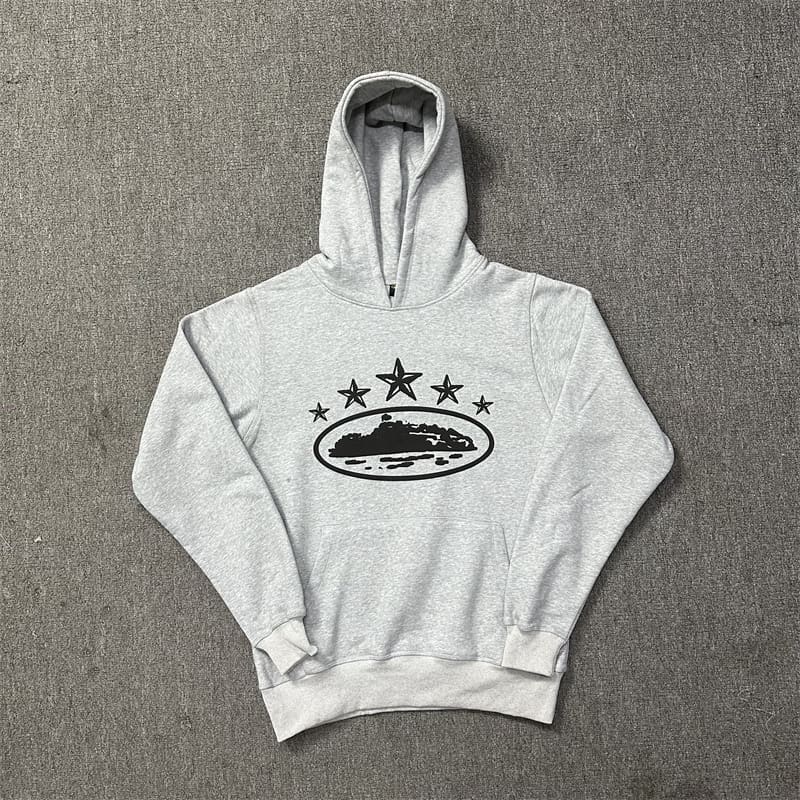 Corteiz Devil Island Five-Star Ship Printed Hooded Sweater Street Sports Casual Suit