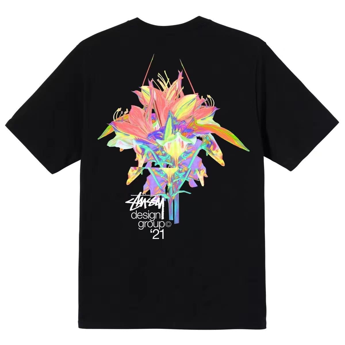 Stussy Crown Surfing Print Short Sleeve T-Shirt for Men and Women 2