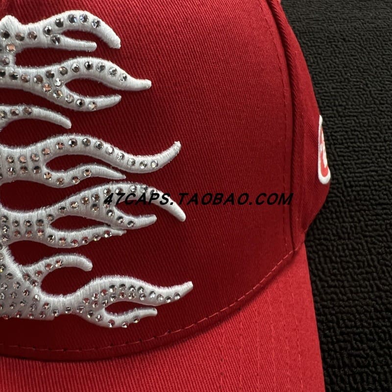 H*lst*r american hip hop adjustable peaked cap with rhinestone