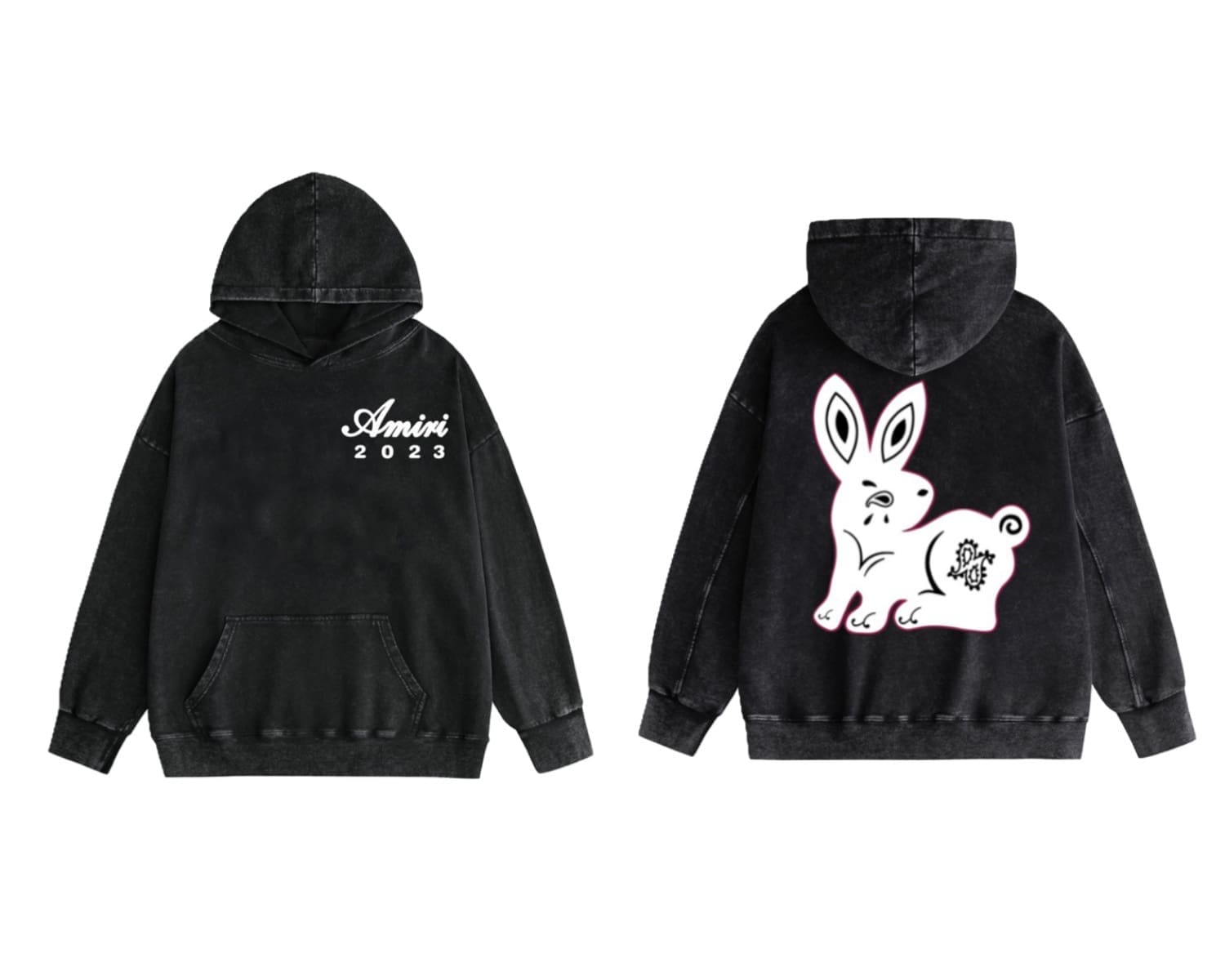 Amiri Washed Wear Pullover Hoodie