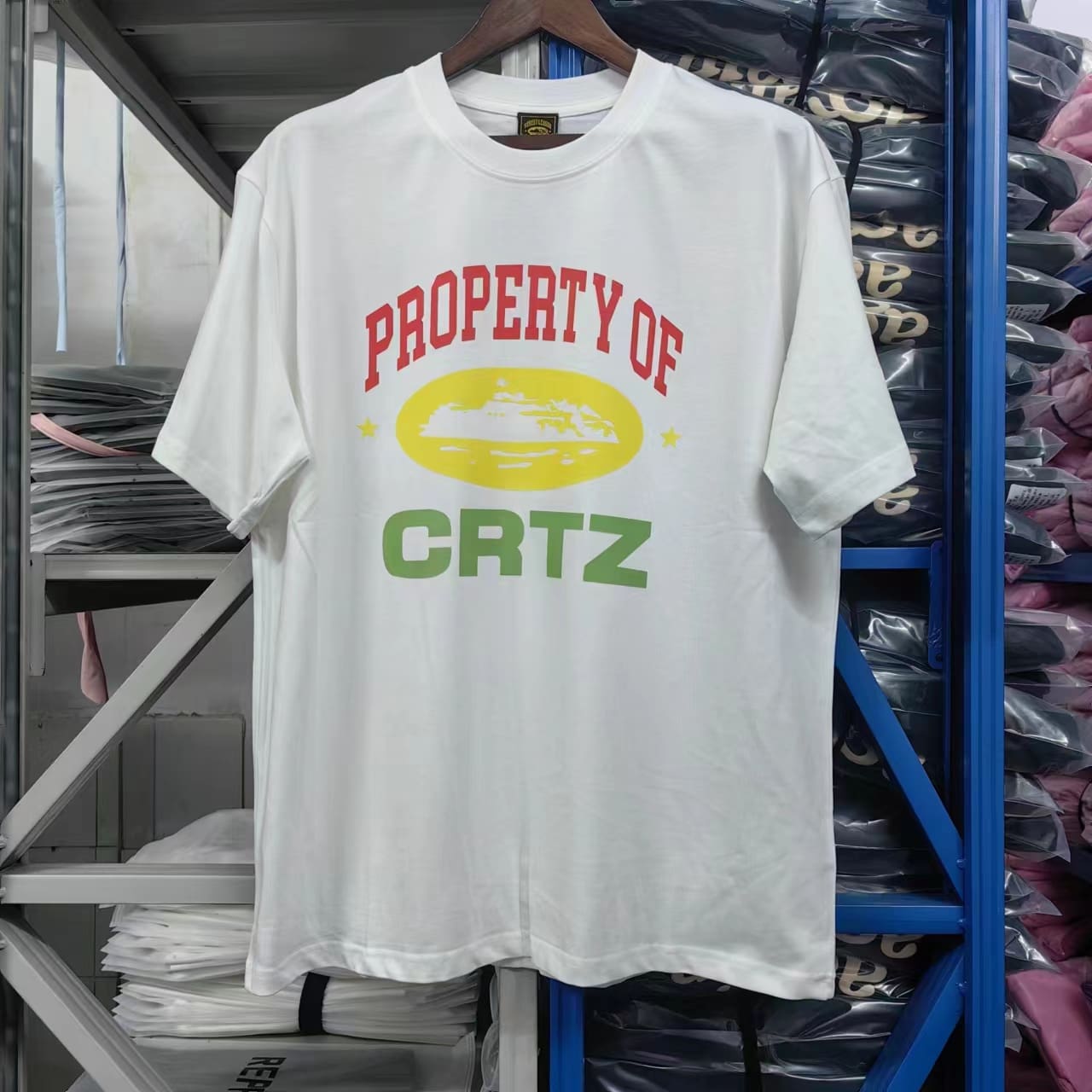 Corteiz Devil Island Printed Cotton Casual Round Neck T-Shirt for Men and Women