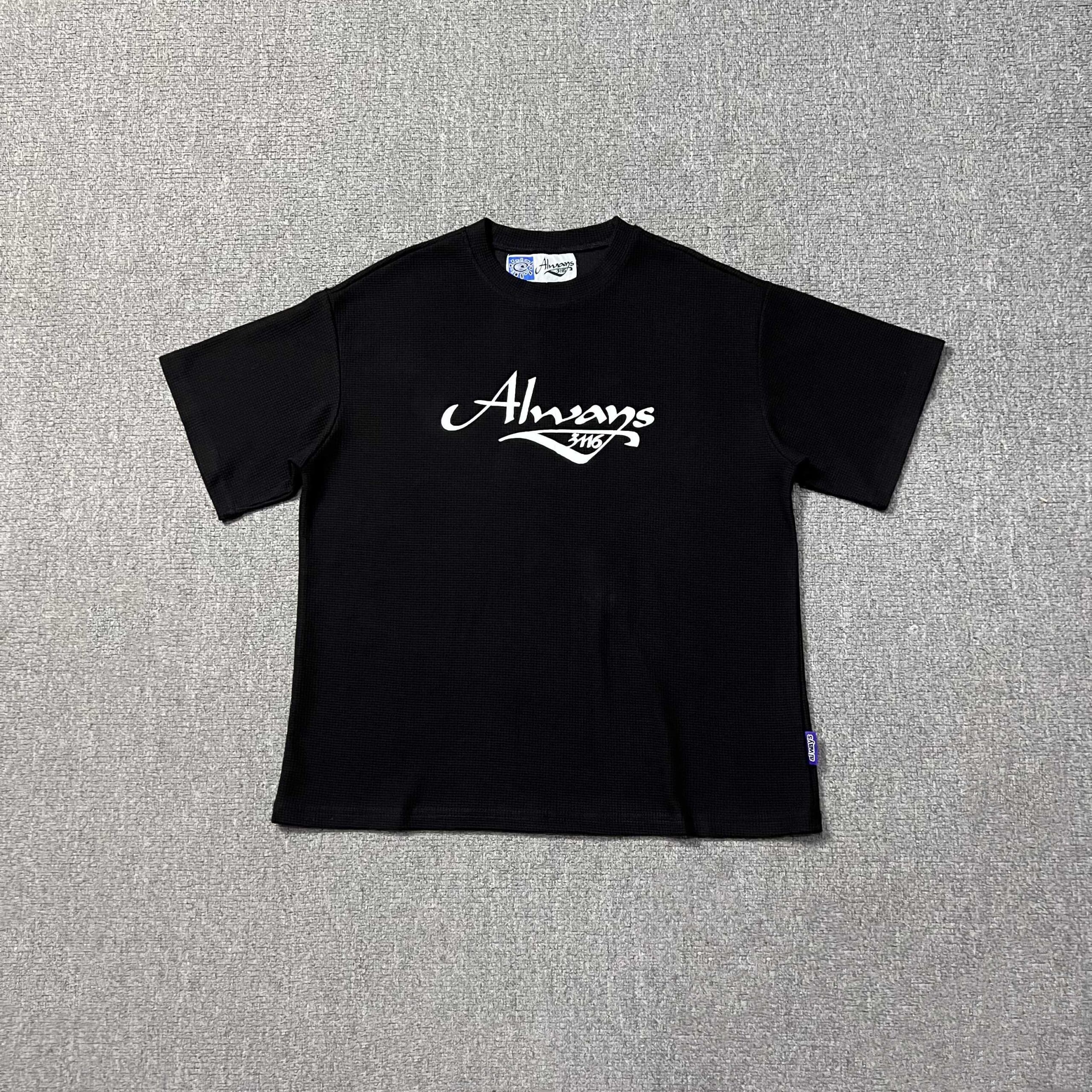 ADWYSD Summer Waffle Letter Print Cotton Casual T-Shirt