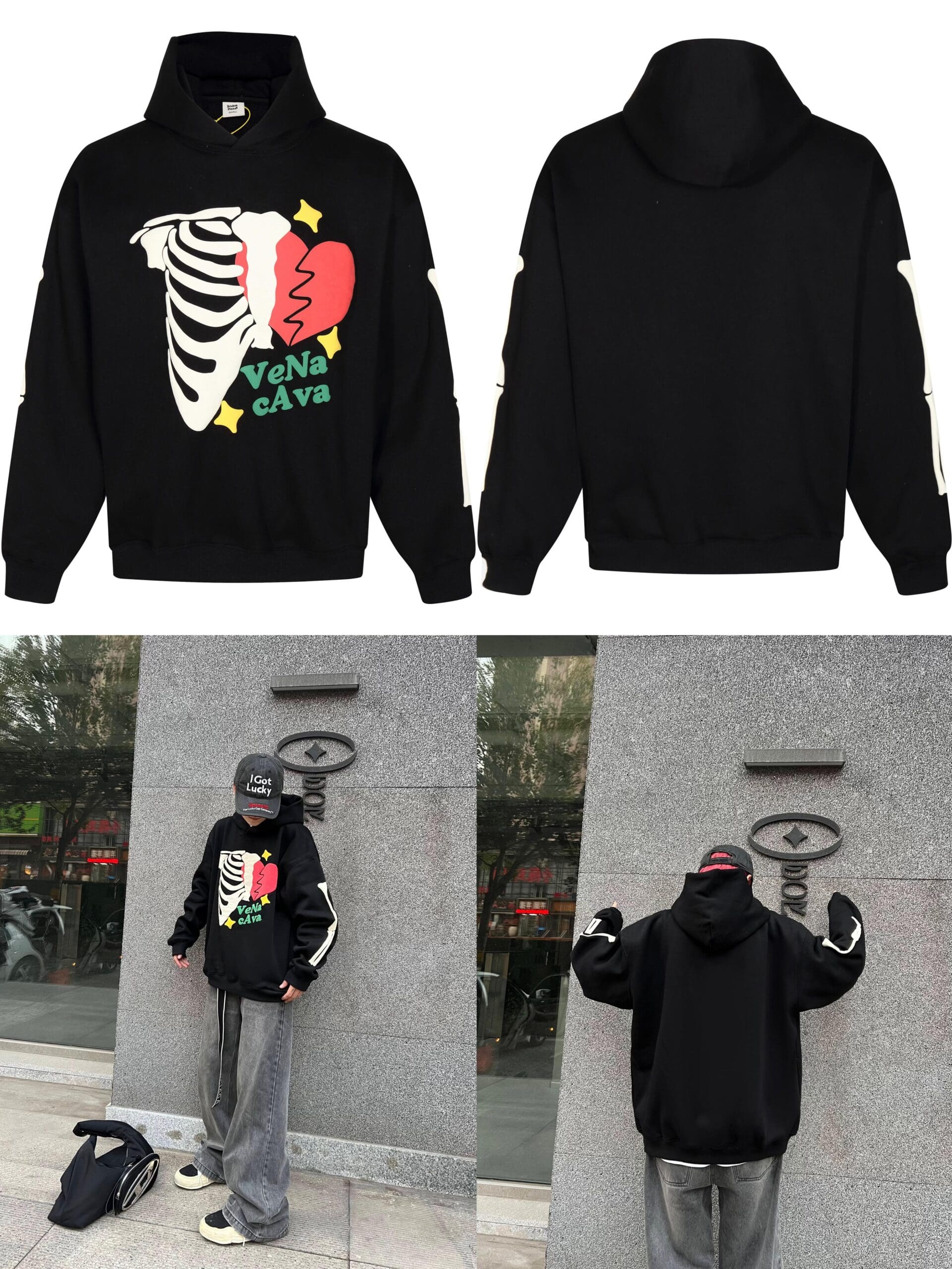 Broken Planet Puff Print Hooded Sweater Loose Fit for Men and Women