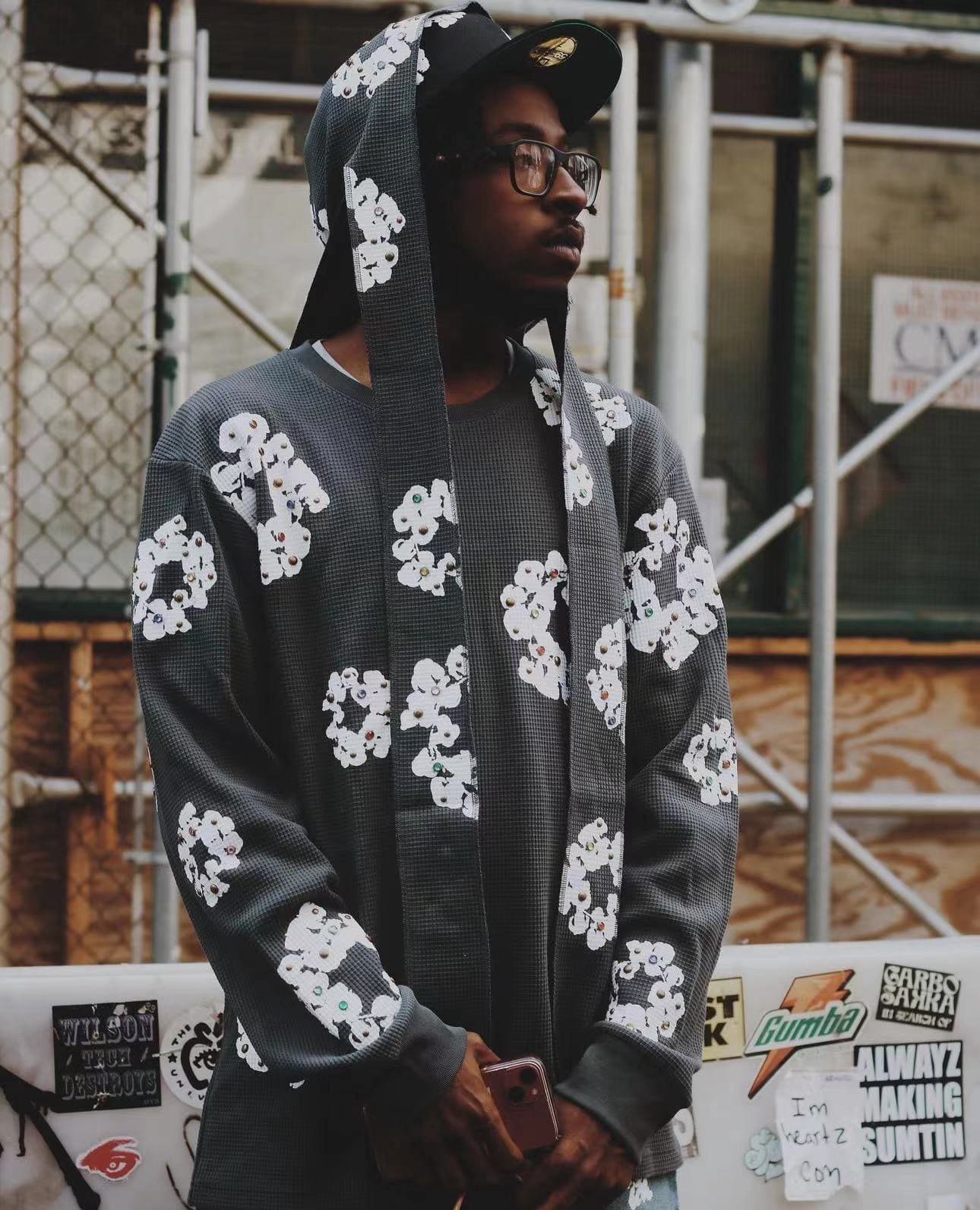 Denim Tears Rhinestone Cotton Wreath Durag