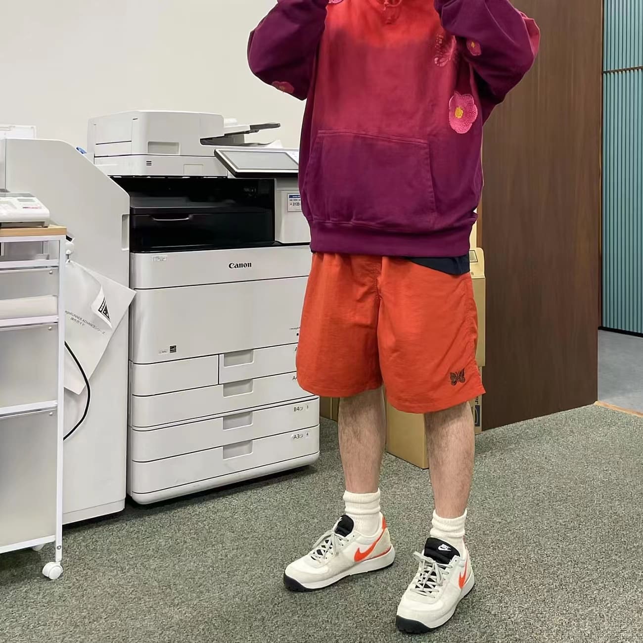 Needles Butterfly Embroidery Nylon Shorts