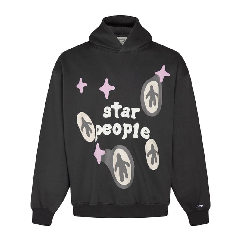 Broken Planet Puff Print Pullover Hoodie for Men and Women