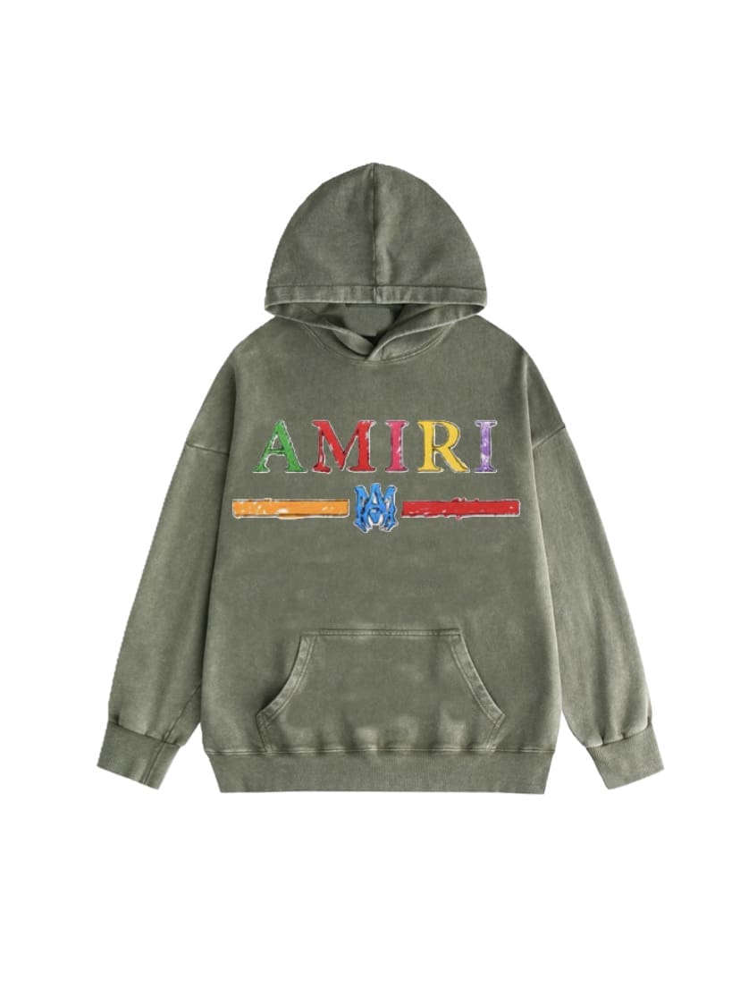 Amiri Washed Wear Pullover Hoodie