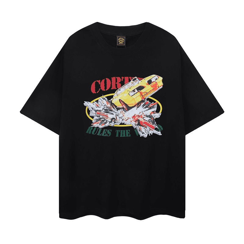Corteiz Devil Island Graffiti Short Sleeve T-Shirt Summer Street Style