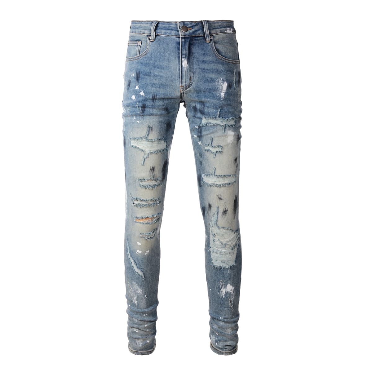 Xingx Patchwork Ripped Jeans 2