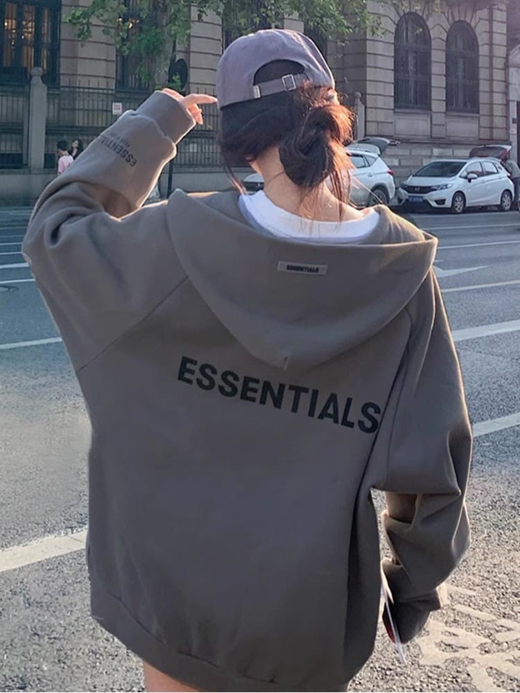 Fog Essentials Back Letter Zipper Coat