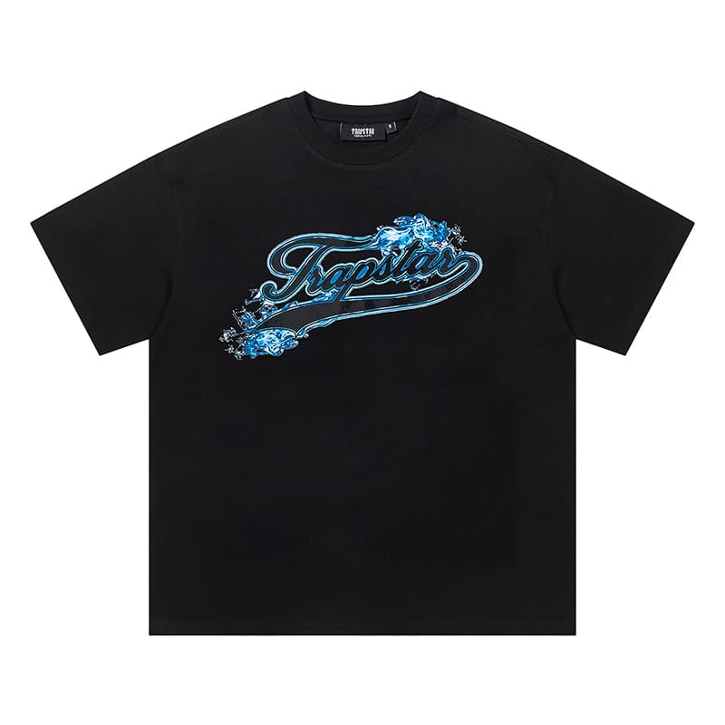 Maychao Trapstar Flame Letter Print T-Shirt