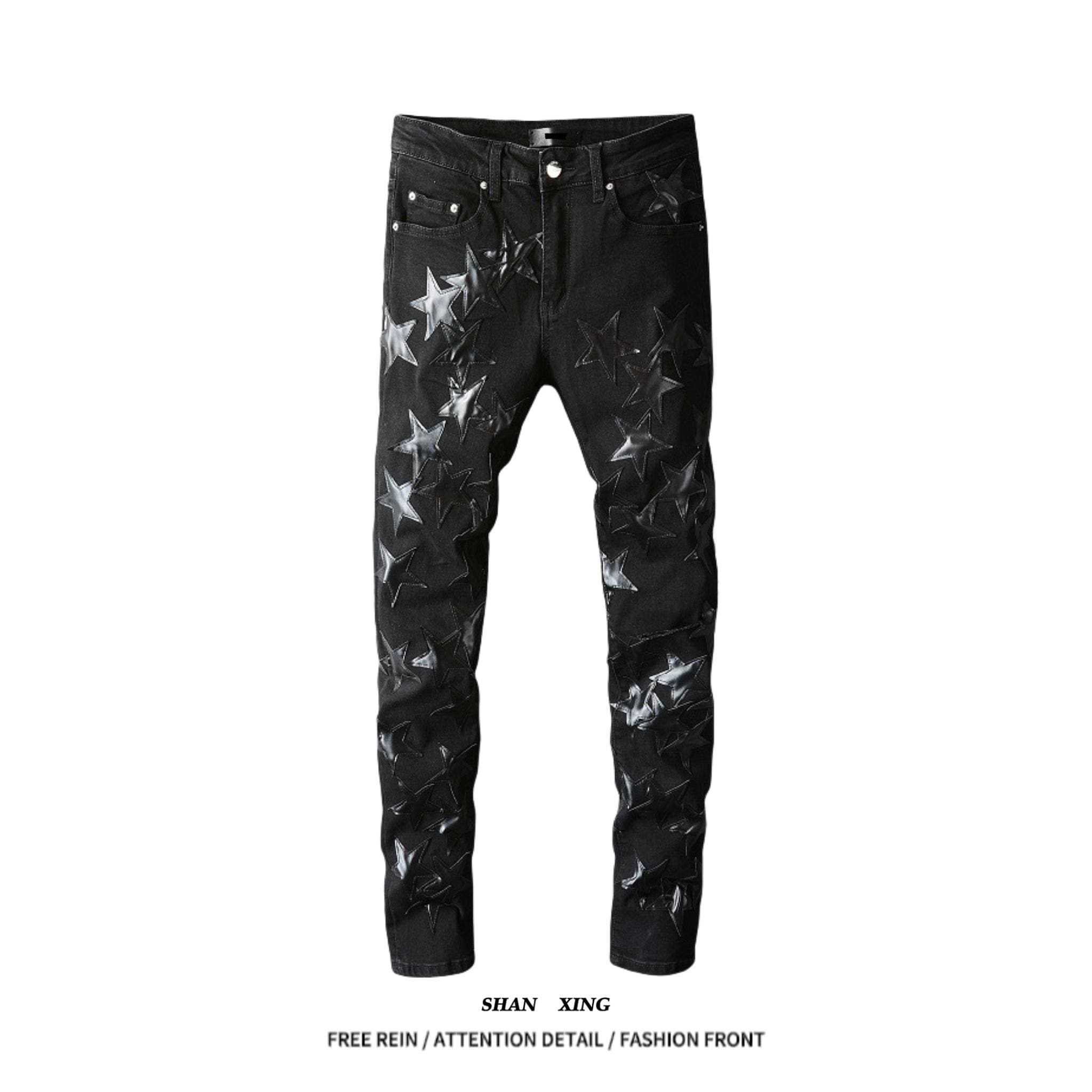 Xingx Patchwork Ripped Jeans 4