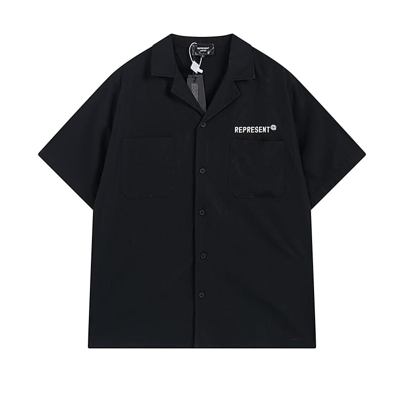 Represent Simple Letter Embroidery Loose Short Sleeve Shirt and Shorts Set