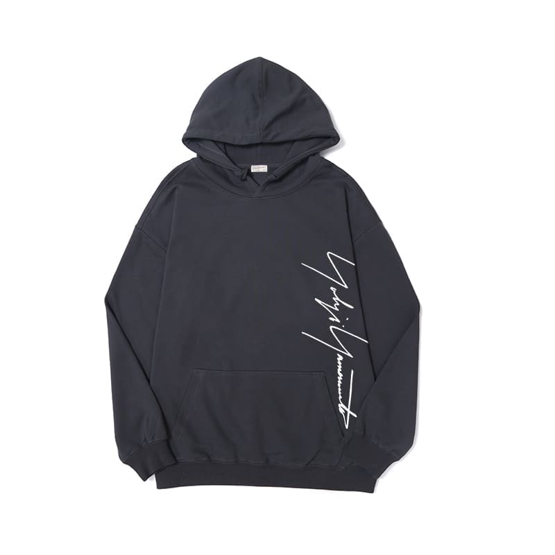 Yohji Yamamoto Vertical Signature Logo Hoodie