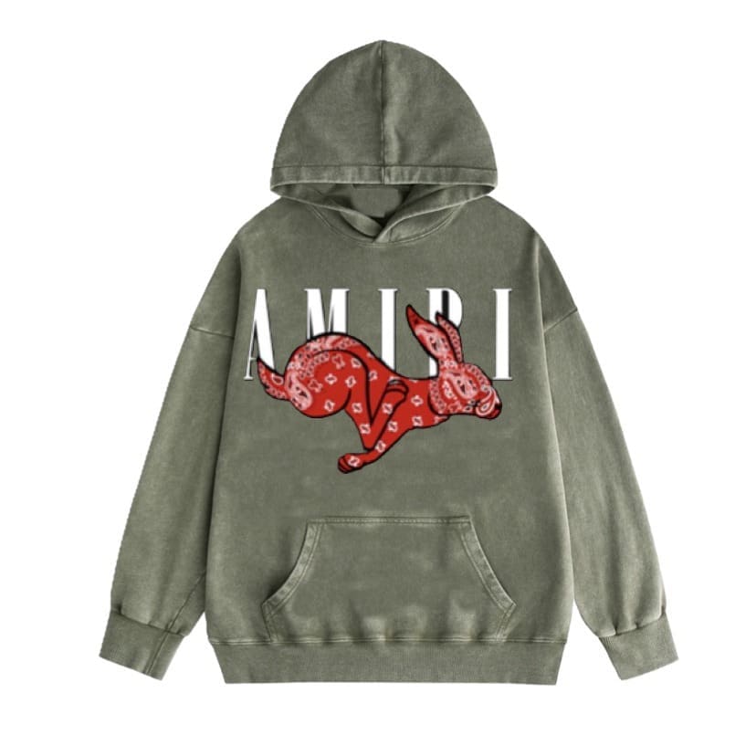 Amiri Washed Wear Pullover Hoodie