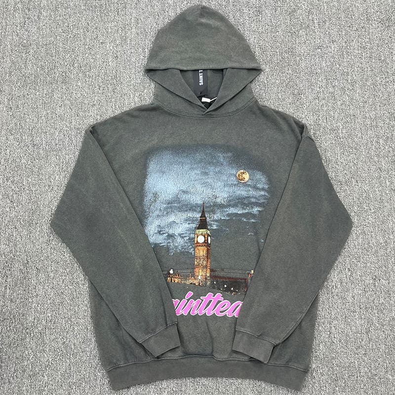 Saint Michael Denim Tears Vintage Terry Hoodie Washed Distressed