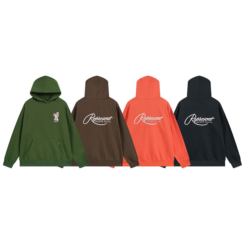 Represent Embroidery Letters Coconut Print Hooded Sweatshirt and Leisure Suit
