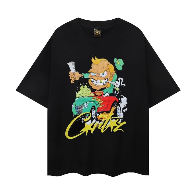 Corteiz Devil Island Graffiti Print T-Shirt for Men and Women High Street Retro Style