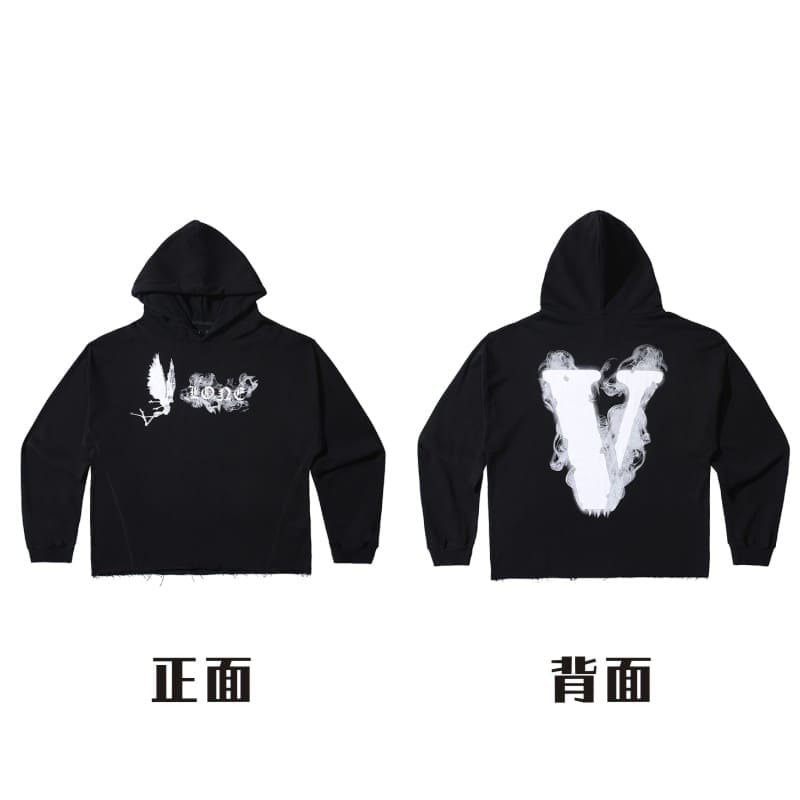 VLONE x Juice WRLD Big V Hoodie for Men and Women High Street Fashion