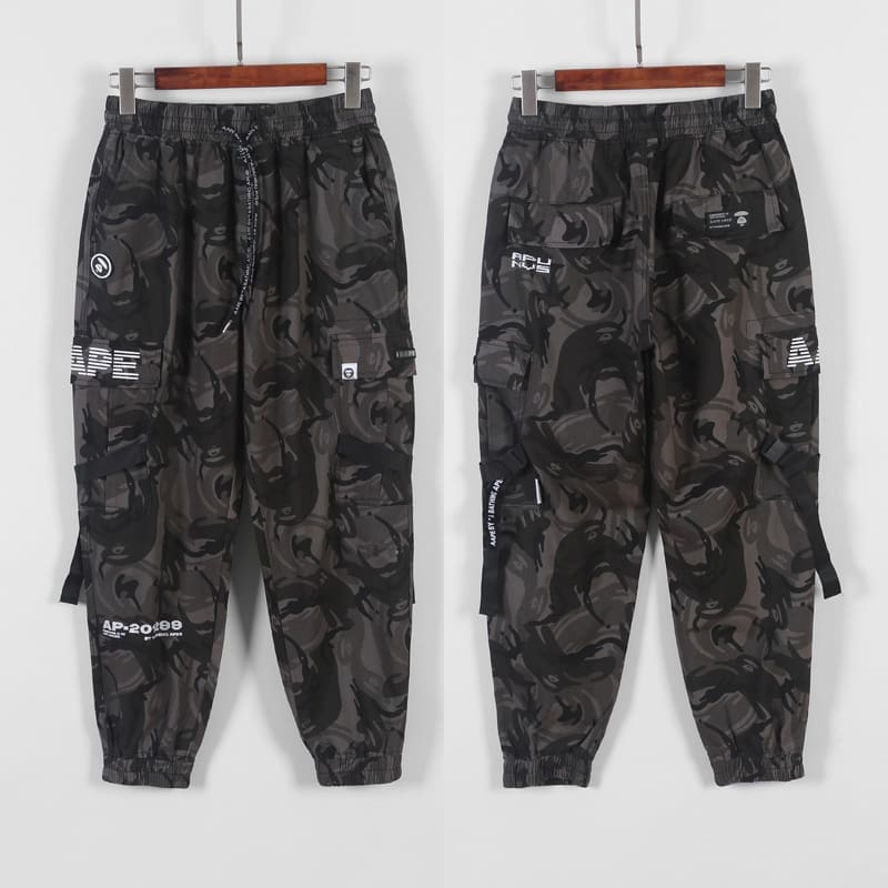 AAPE Ape Head Camouflage Multi-Pocket Workwear Pants for Men and Women