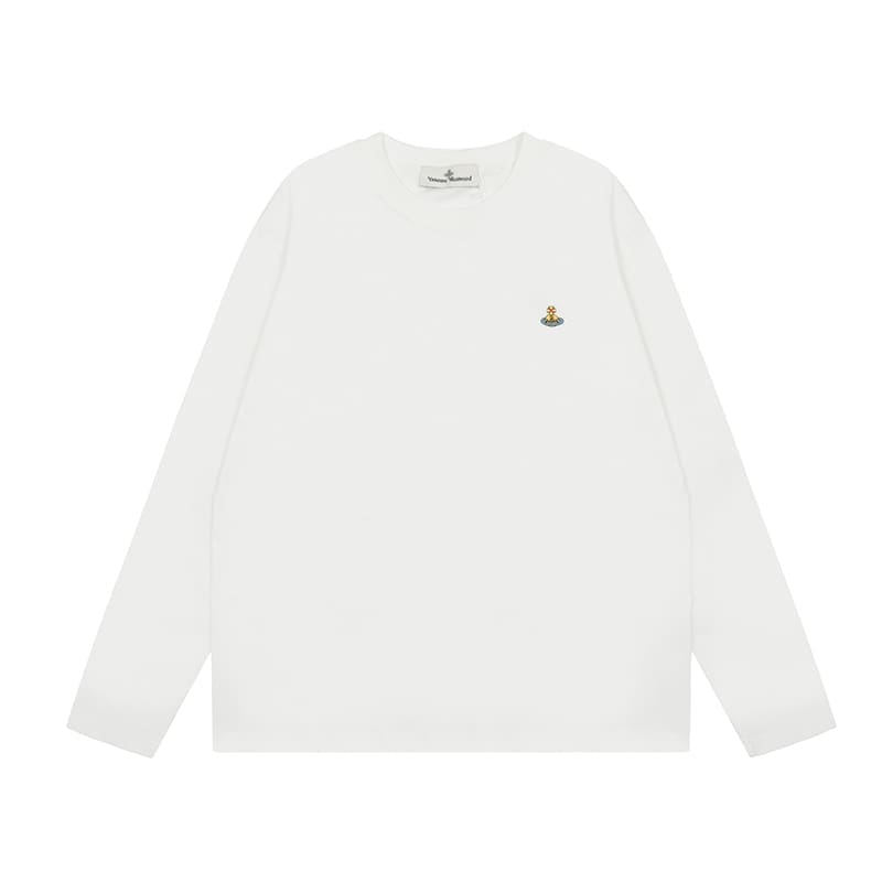 Vivienne Westwood Splash-Ink Embroidered Long Sleeve T-Shirt for Men and Women