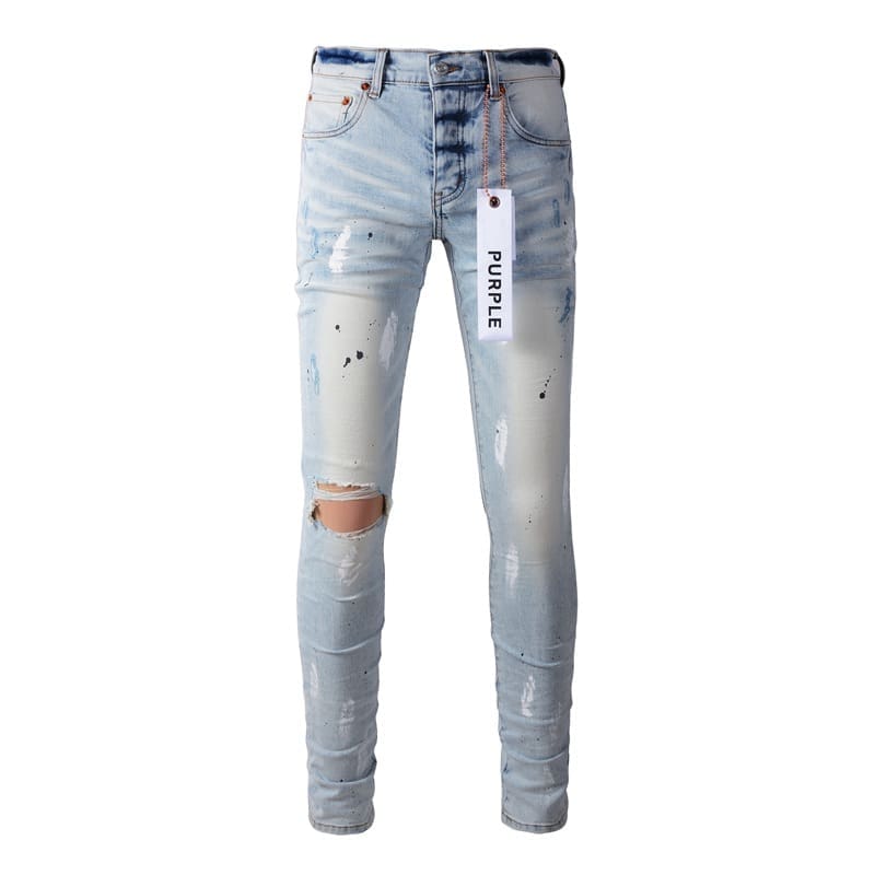 pu*re b*and blue ripped distressed jeans cross-border factory direct sales