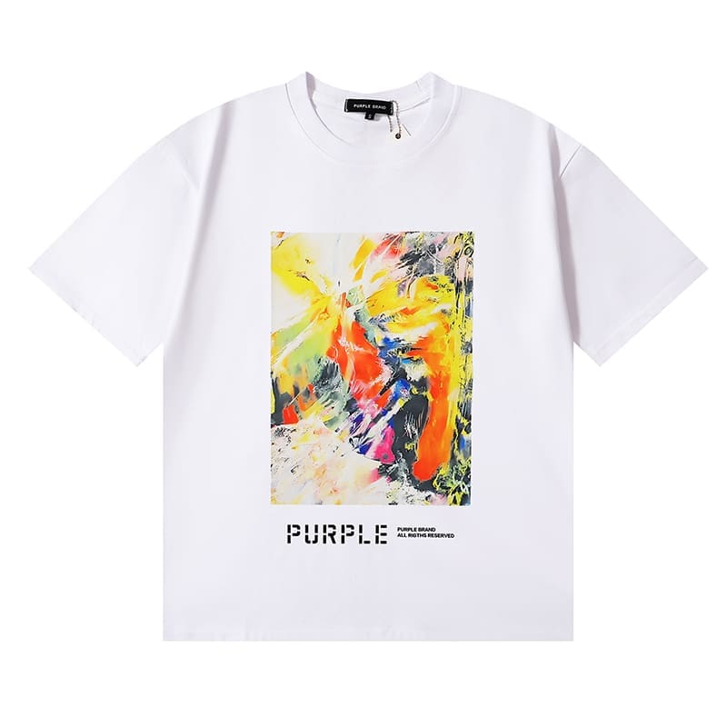 vlone fog pu*re b*and oil painting print t-shirt for men