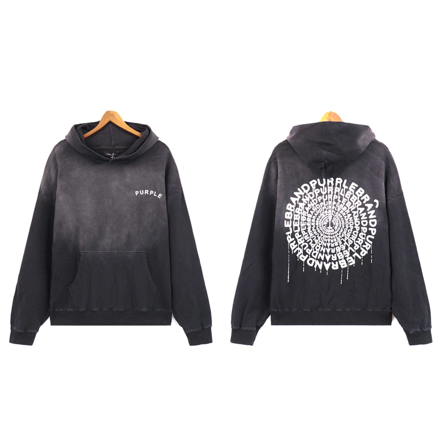 saint vintage pu*re b*and washed loose hoodie high street style