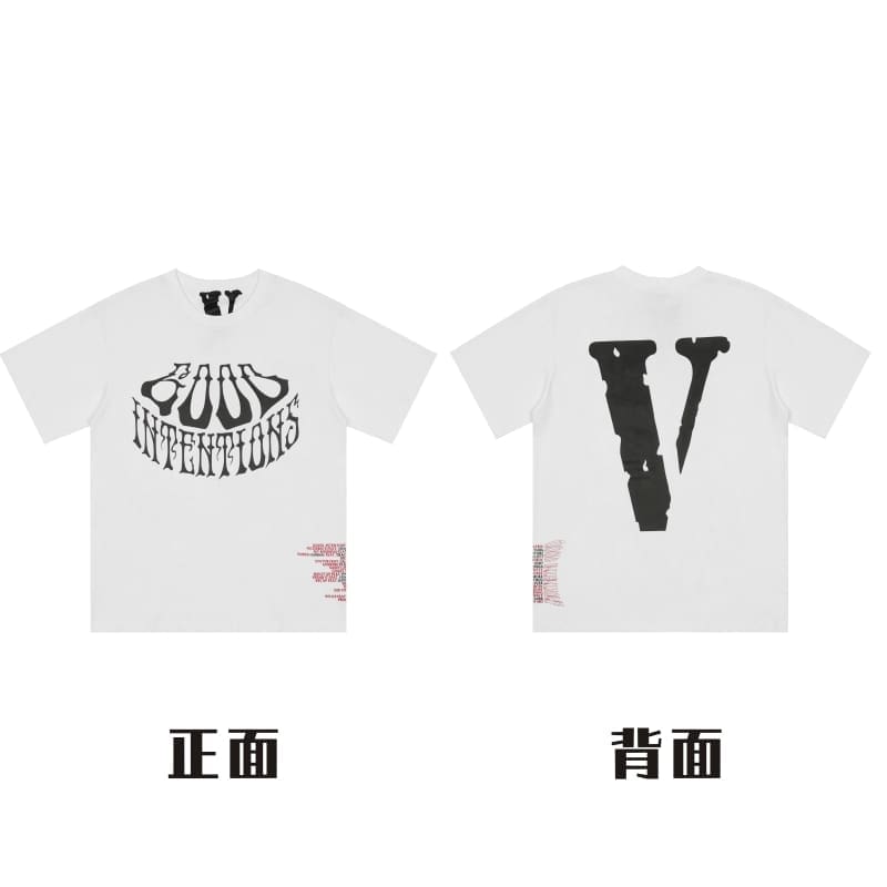 VLONE Large V Short Sleeve T-Shirt High Street Spring Summer Casual Wear