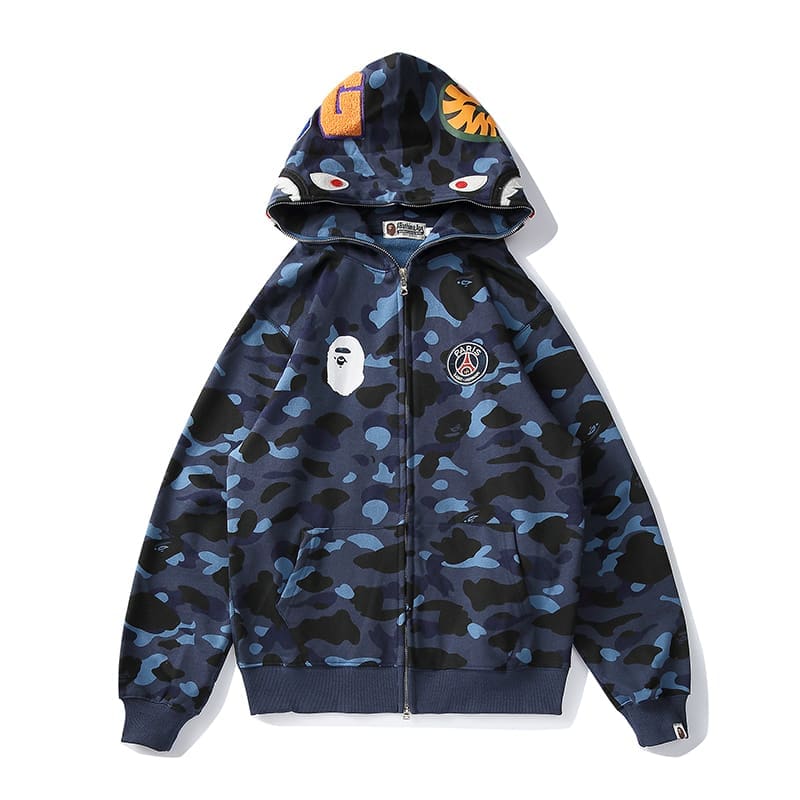 AAPE Ape Head Camouflage Zip Hoodie for Men and Women