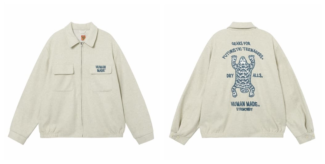 HUMAN made 2023 Spring and Autumn new men & women trendy retro overalls style casual puppy embroidery loose jacket coat