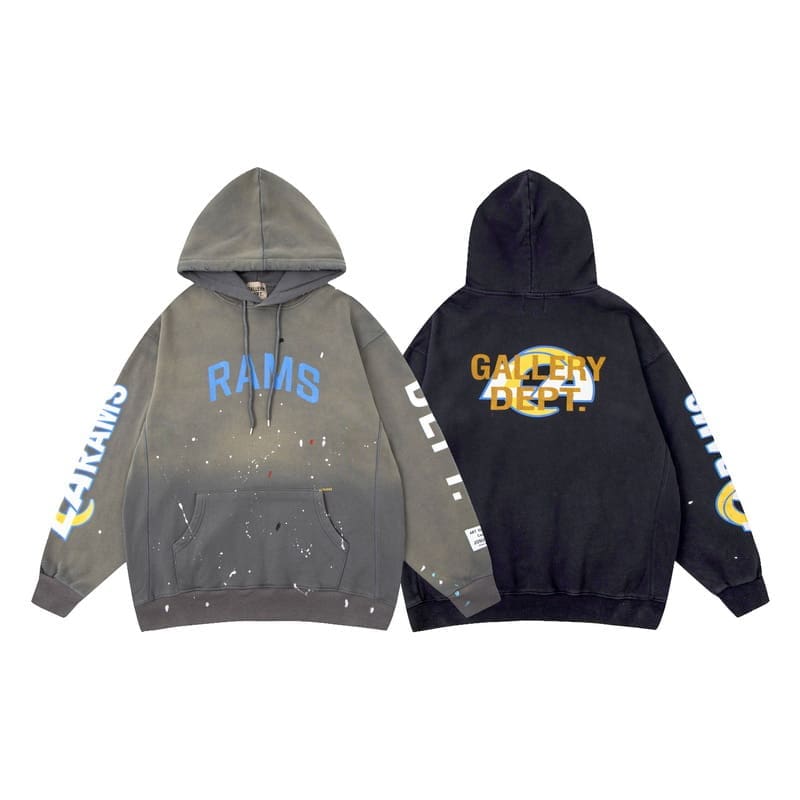 Gallery Dept Hand-Painted Graffiti Loose Hooded Sweater