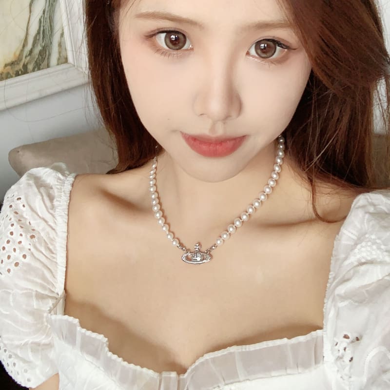 Vivienne Westwood Earth Planet Necklace Luxury French Clavicle Chain